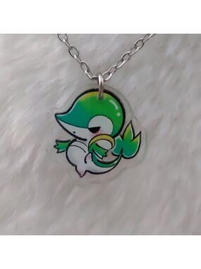 2/$10 Pokemon Snivy Acrylic Charm Necklace